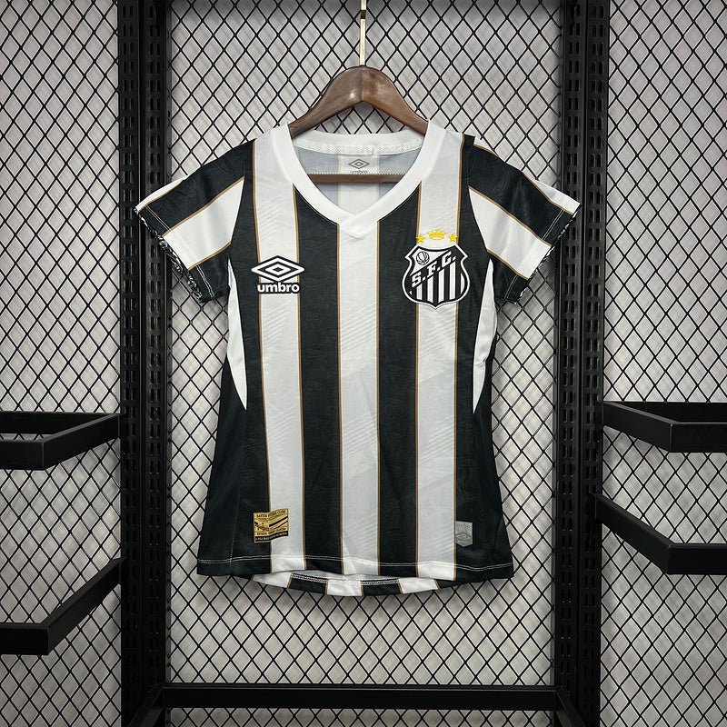 Camisa do Santos I 24/25 - Preta e branca - (Feminina)